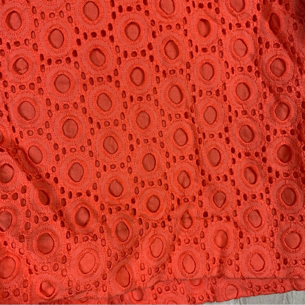 Crown & Ivy Orange Shorts with Floral Texture - Picture 2 of 8